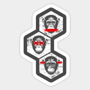 3 Grunge Monkeys (Dark Shirts) Sticker